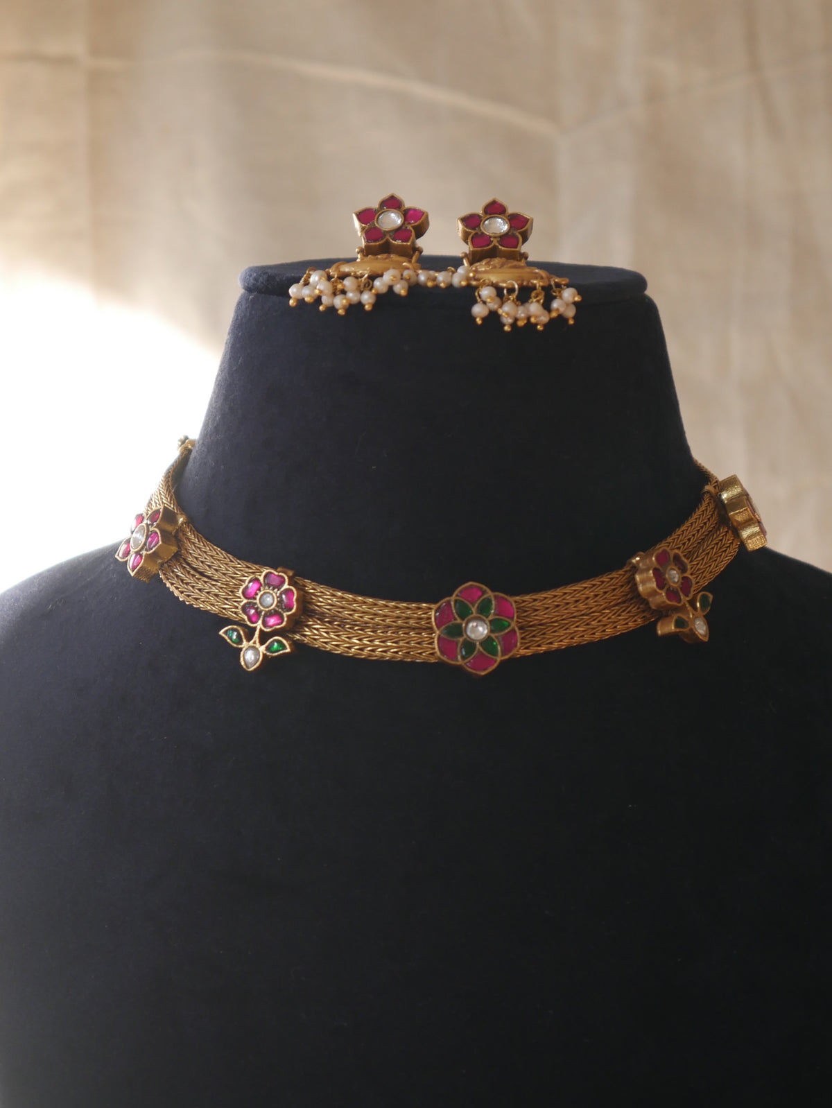 Pink Floral Heritage Choker