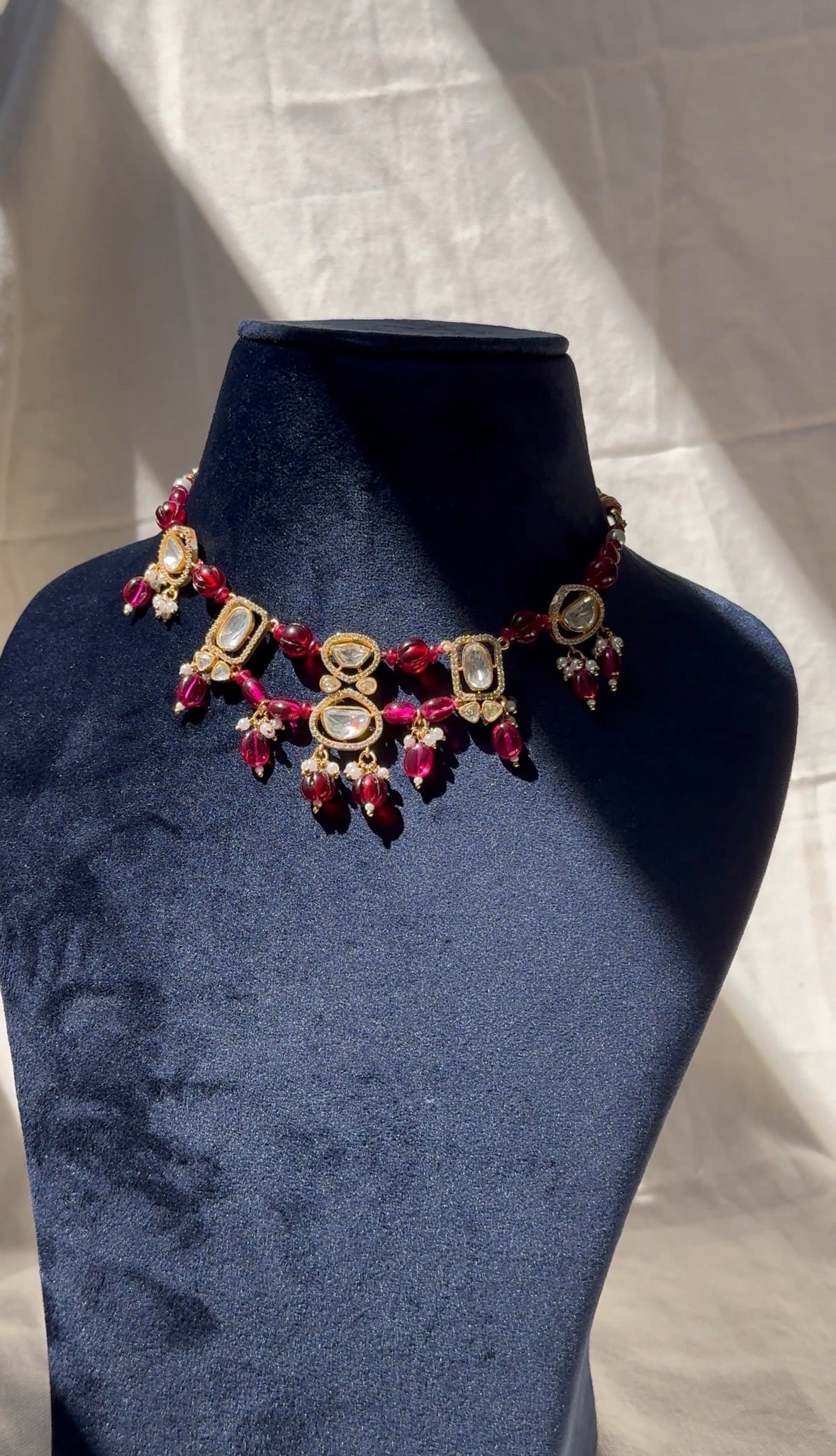 Ruby-Toned Polki Heritage Necklace