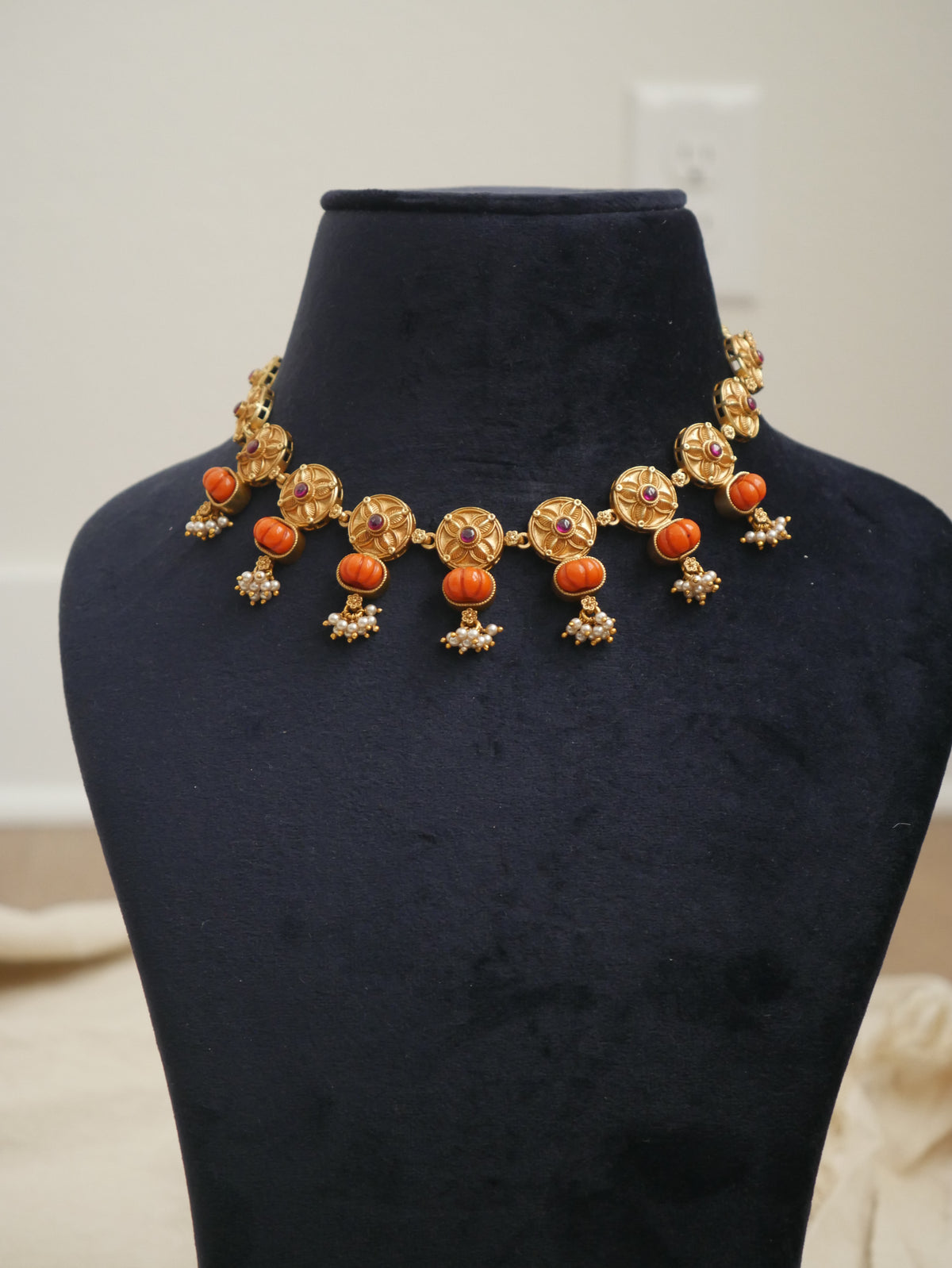 Pumpkin Coral Heritage Necklace