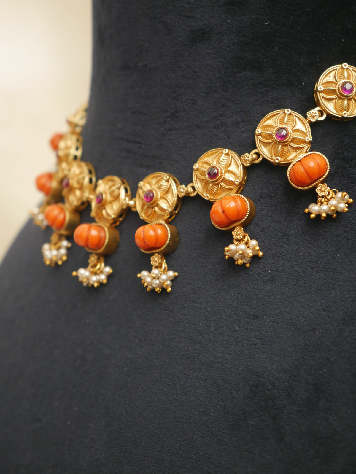 Pumpkin Coral Heritage Necklace