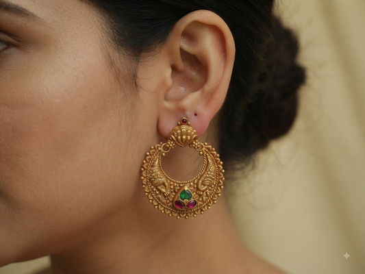 Peacock Chandbali Earrings
