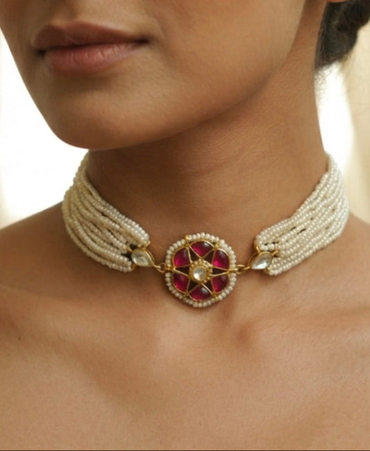 Pearl Polki Choker