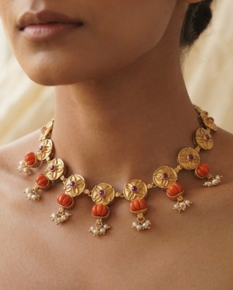 Pumpkin Coral Heritage Necklace
