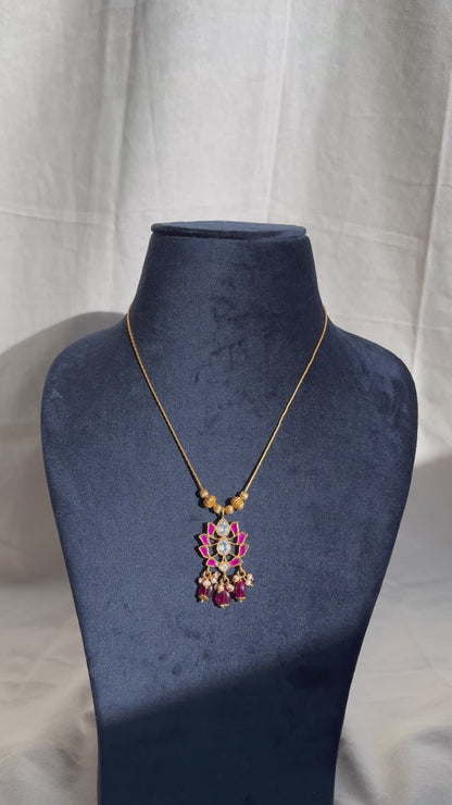 Ruby Lotus Kundan Necklace