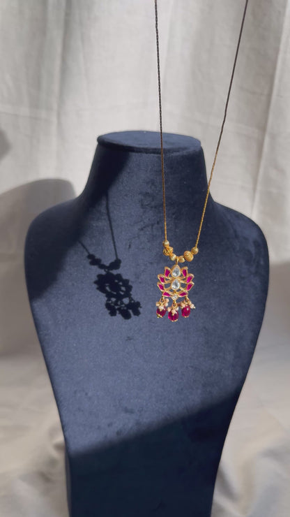 Ruby Lotus Kundan Necklace